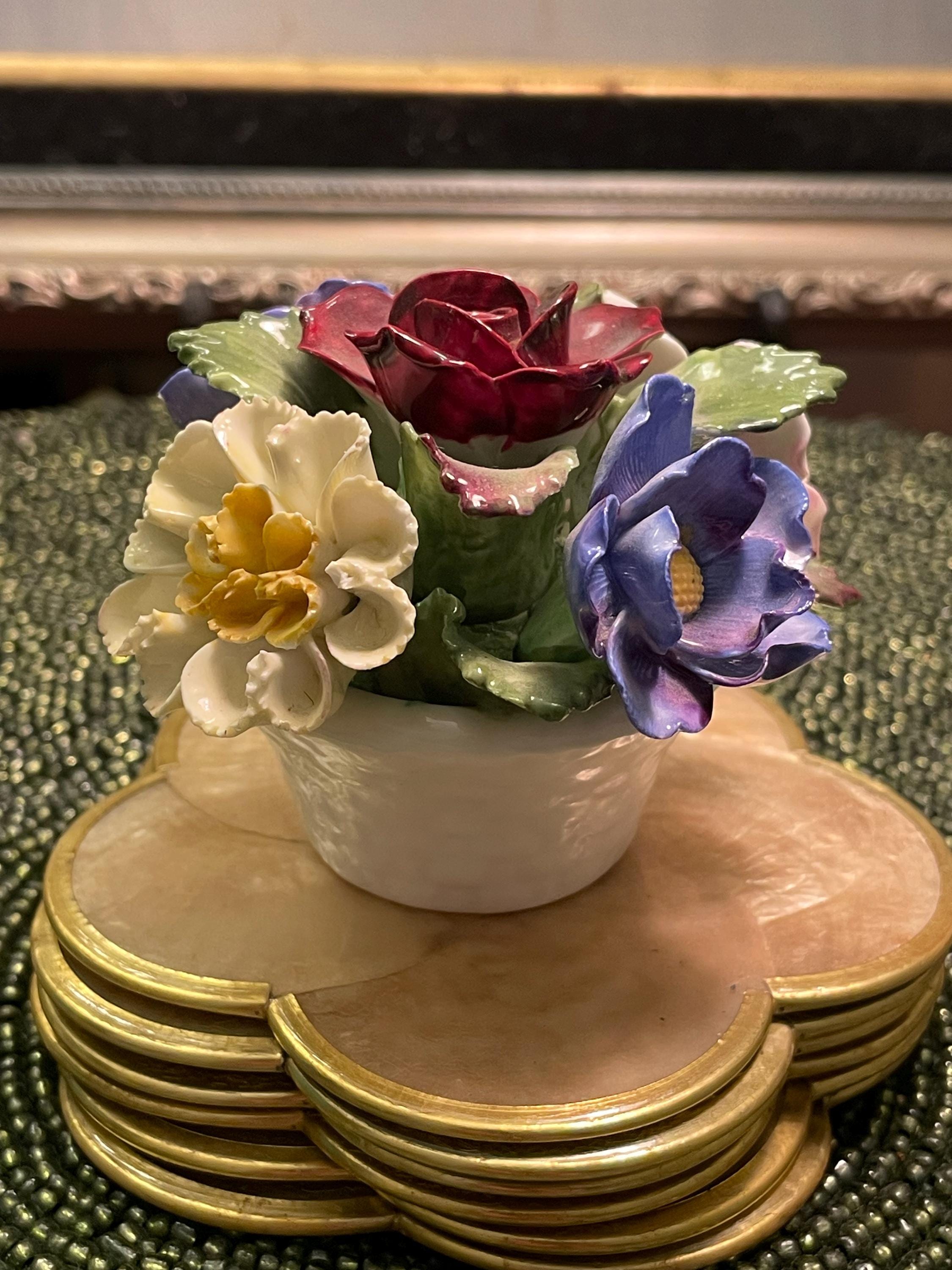 Vintage Aynsley England Fine Bone China Flower Basket Bouquet