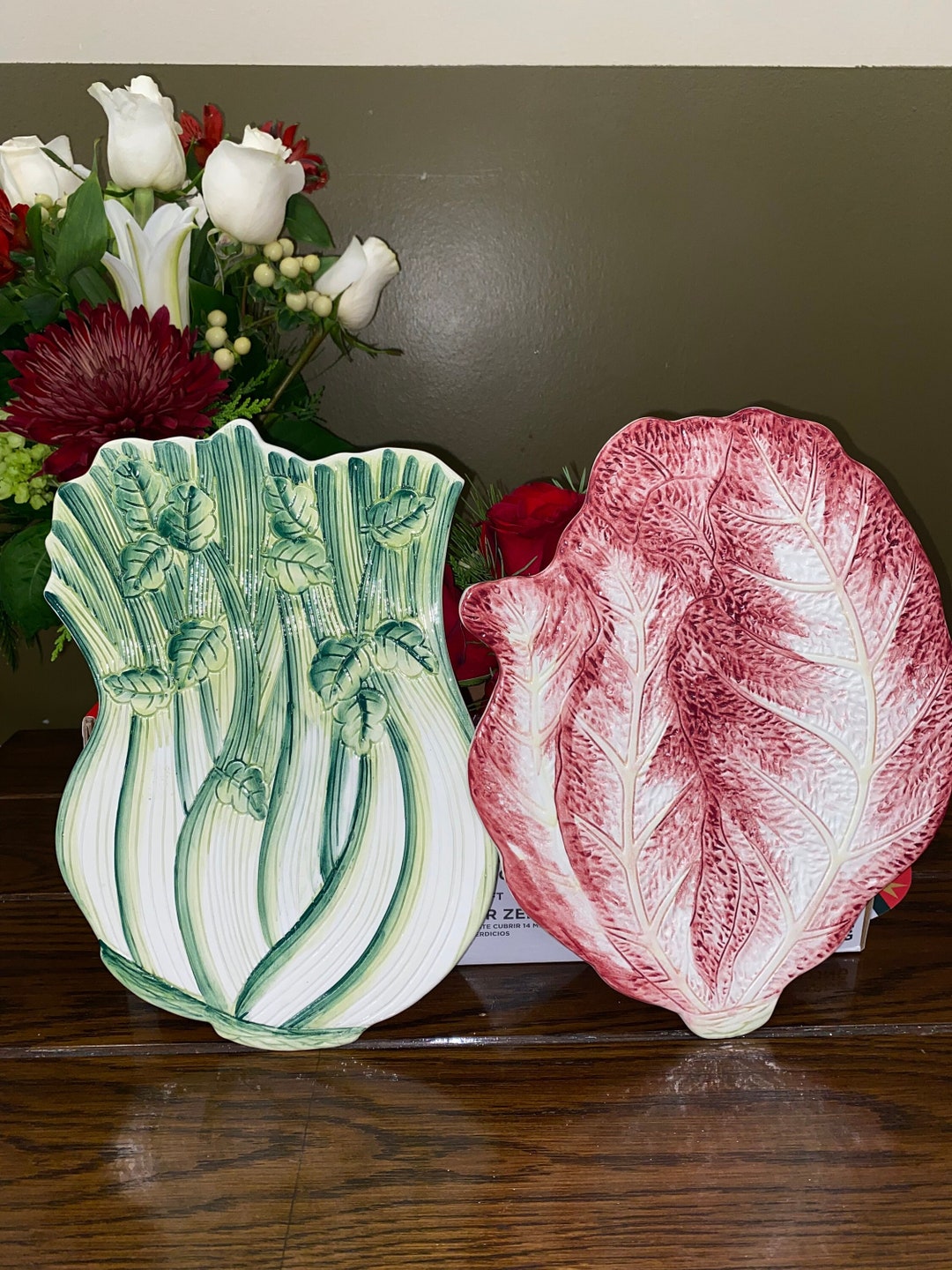 Vintage Hand Painted Celery and Cabbage Ceramic Mold Italian Trivet ...