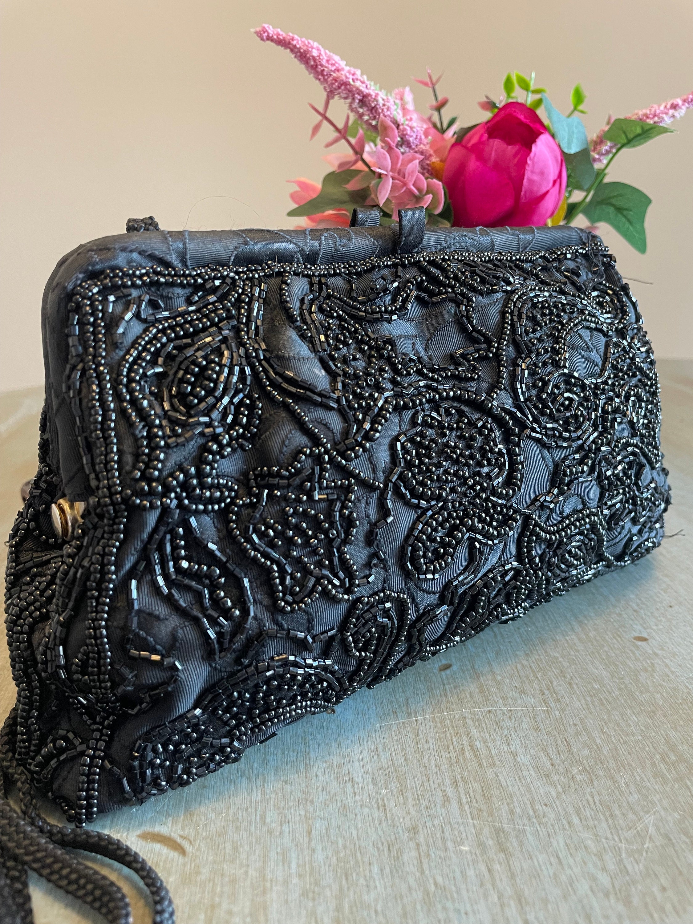 Made In Italy Black Vintage Style Faux Leather Clutch Handbag – Preloved By  Lilly Grace Chen