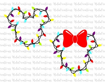 Luces navideñas de Mickey (Svg, Png), Navidad 2026 (Svg), Escuadrón navideño (Svg), Camiseta navideña de Minnie (Svg), Invierno (Svg), Vacaciones (Png)