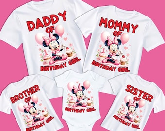 1st Birthday Girl Minnie Png, Family Matching Shirts Graphic, Iron On Heat Transfer, Minnie Mouse Sublimation Png Best Birthday Gifts 2026
