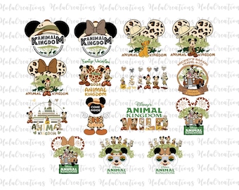 Dierenrijk png-bundel, muis en vrienden Let's get wild png, Retro Magic Kingdom png, Wild Life png Vintage Disney Safari Vakantie 2026