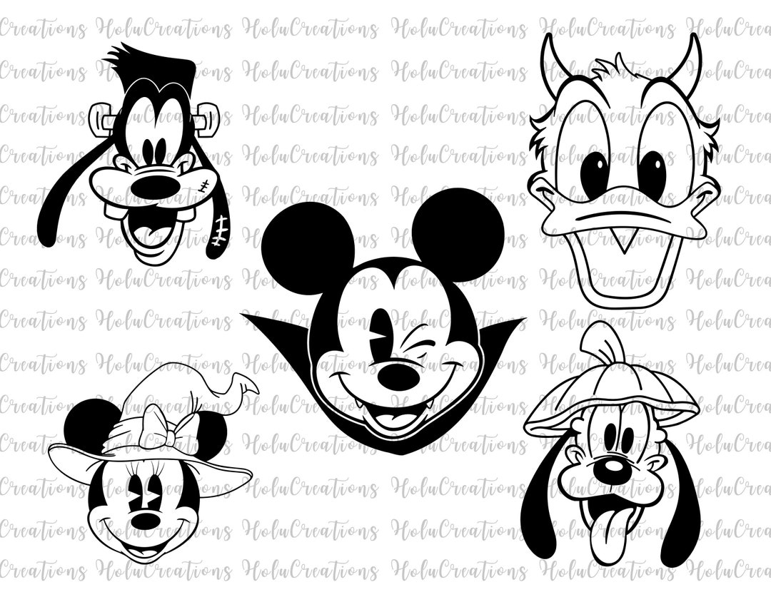 Halloween Svg Png Halloween Mouse and Friends Face Trick or - Etsy