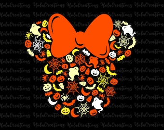 Disney Halloween Ghosts Pumpkins Spiders Svg, Minnie Mouse Pumpkin Png Cut Files For Cricut, Spooky Vibes 2026, Boo Svg, Fall Png Design