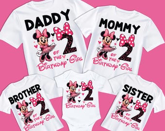 2nd Birthday Girl Minnie PNG, 2026 Family Shirts Design Daughter 2nd Bday, Daddy Mommy Sister Brother of the Birthday Girl Minnie Mouse Gift