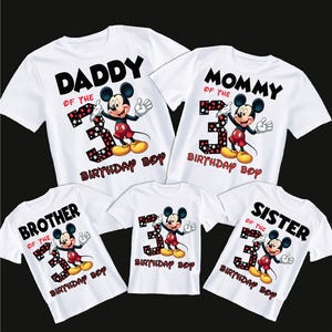 Alles Gute zum Geburtstag Junge Png, niedliche Micky Maus Geschenke, dritter Geburtstag Shirt Design, 3 Jahre alte Familie passendes Tshirt, 3rd Bday Party Art