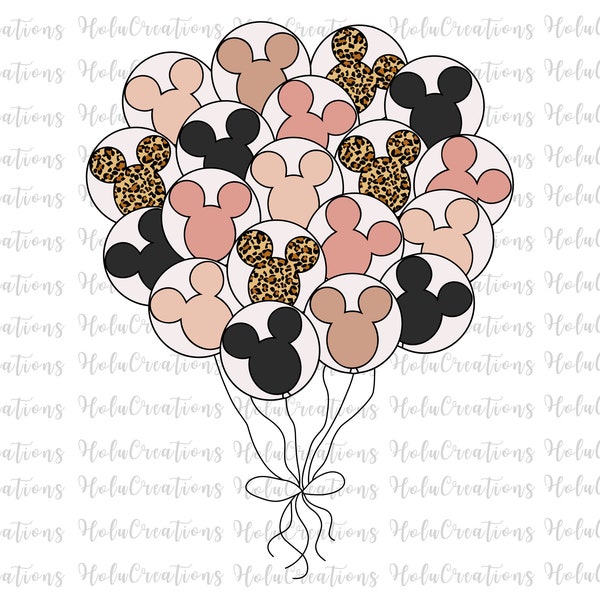 Birthday Balloons SVG, Family Trip Svg, Balloon Cut File, Magical Kingdom Svg, Family Vacation Svg, Mickey Ears Png Files Cricut Sublimation