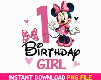 Topolino 1° compleanno Png, Clip Art per decorazioni per cupcake, Design per maglietta di compleanno numero uno, Buon compleanno bambina, Idee regalo carine per bambini di 1 anno 2026