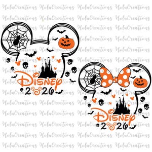 Halloween 2026 Disneyland Family Vacation Svg Bundle, Bats Cut File, Spooky Vibes, Trick Or Treat Png, Scary Pumpkin Bow Shirt Design Disney