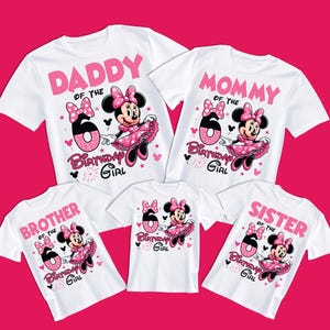 6e verjaardag Minnie Mouse png, gelukkige zesde verjaardag meisje decoratie nummer zes verjaardag familie bijpassende shirt ontwerp schattige baby 6 jaar oude geschenken