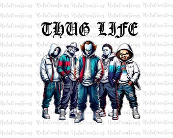 Thug Life Horror Movie Png, Friends Horror Characters, Spooky Season Png, Horror Movie, Tumbler Scary Design, Halloween Gangster Cut File