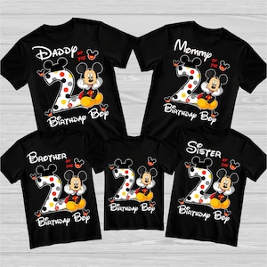 2e verjaardag jongen Mickey png, familie bijpassende shirts afbeelding, opstrijkbare warmteoverdracht, Mickey Mouse sublimatie png beste verjaardagscadeaus 2025