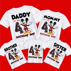 Alles Gute zum Geburtstag Junge Shirt Png, süße Micky Maus Liebhaber Geschenkideen, 4 Jahre alte Schnitt Dateien für Cricut, Familie passendes Tshirt, 3rd Bday Party