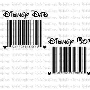 Scan for Payment Svg, Mouse Family Trip Svg, Dad Vinyl Cut File, Mickey, Minnie, Father's Day, Mother's Day Family Vacation, Magical Kingdom