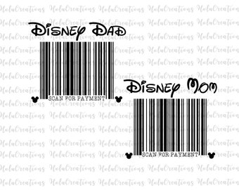 Scan for Payment Svg, Mouse Family Trip, Dad Vinyl Cut File, Mickey, Minnie, Father's Day 2026 Mother's Day Family Vacation, Magical Kingdom