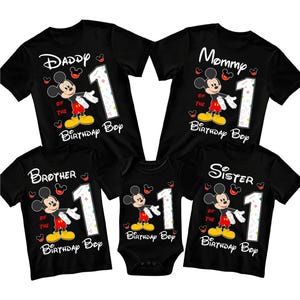 1st Birthday Boy Mickey Lover Family Matching Shirts Png, Mickey Mouse Sublimation Png, Best Birthday Gifts 2025, Boy First Bday Decorations
