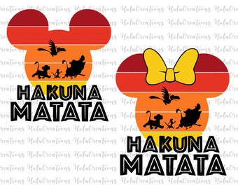 Familie-uitstapje Svg, Hakuna Matata Svg, Lion King Simba Svg, dierenthemapark, dierenrijk Cricut afdrukbare digitale snijbestand silhouet png