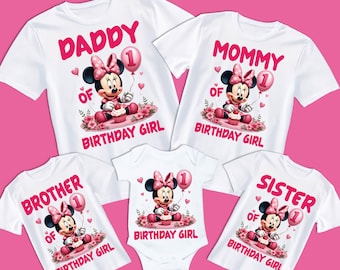1st Birthday Girl Minnie Png, Family Matching Shirts Graphic, Iron On Heat Transfer, Minnie Mouse Sublimation Png Best Birthday Gifts 2026