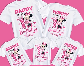1st Birthday Girl Minnie Png, Family Matching Shirts Graphic, Iron On Heat Transfer, Minnie Mouse Sublimation Png Best Birthday Gifts 2026