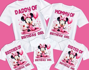 1st Birthday Girl Minnie Png, Family Matching Shirts Graphic, Iron On Heat Transfer, Minnie Mouse Sublimation Png Best Birthday Gifts 2026