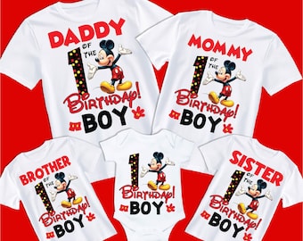 1er cumpleaños niño, lindas camisetas a juego para la familia de amantes de Mickey (PNG), los mejores regalos de cumpleaños para niños de 1 año, descarga instantánea, palillo para cupcakes 2026