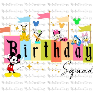 Escuadrón de Cumpleaños Svg Png, Escuadrón de Ratones, Feliz Cumpleaños, Vacaciones Familiares Svg, Modo Vacay, Reino Mágico, Viaje Familiar 2022, Viaje de Niñas, Orejas
