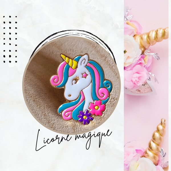 Pin's licorne, broche licorne, accessoire de sac ou de vêtement