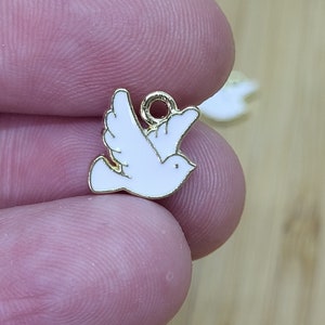 1 flat dove charm, baptism charm, wedding charm, guest gift image 3