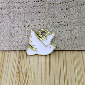 1 flat dove charm, baptism charm, wedding charm, guest gift image 4