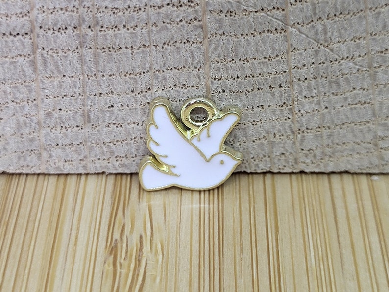 1 flat dove charm, baptism charm, wedding charm, guest gift image 4