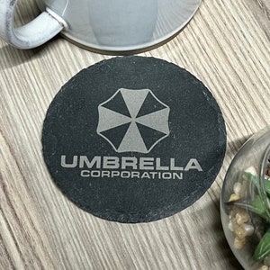 Umbrella Corporation, Resident Evil Style - Slate Coaster - Laser Engraved - Sci-Tech Studio