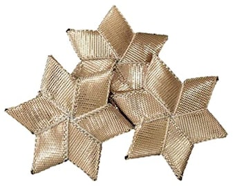 Gota Patti Star Flower Appliques – Golden Wedding Dress Embellishments (10 Pcs)