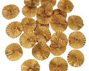 Handmade Gota Patti Flower Appliques, Gold Wedding Dress Embellishments (25pcs)