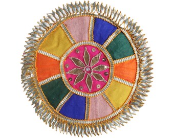 5 pcs Gota Patti Embroidered Appliques, Bright Color Sew-On Patches