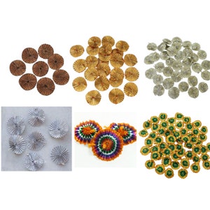 Gota Patti Flower/ Sew on Gota Patch/ appliques/ Embellishments for Wedding Dress/ Embellishments/ Decoration/ Gift.-100 pcs