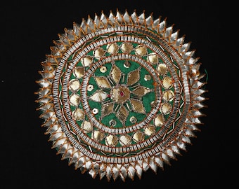 Gota Patti Floral Appliques (10 pcs) - Indian Embroidered Patches