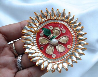 10 Indian Floral Applique Patches, Embroidered Wedding Dress Embellishments