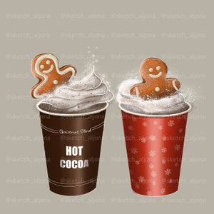Coffee Chocolate Drink Christmas Digital Image Clip-art