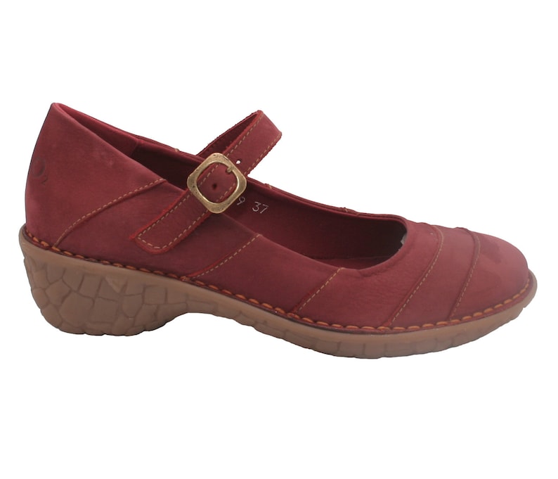 Chaussures compensées Mary Jane en cuir Oxygen Rome Bordeaux image 3