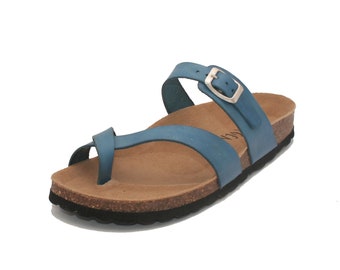 Oxygen Footbed Sandal Marseilles Leather Blue