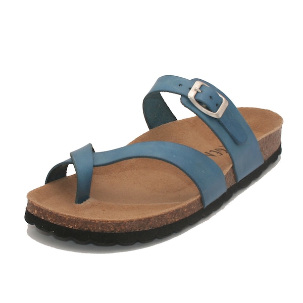 Oxygen Footbed Sandal Marseilles Leather Blue