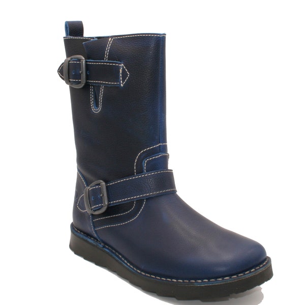 Oxygen Stitch Down Zip Up Boot Piova Blue