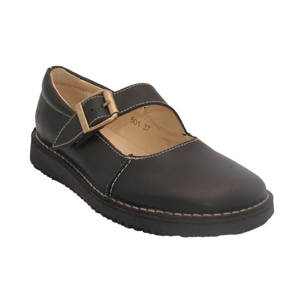 Oxygen Stitch Down Mary Jane Leather Shoe Bonn Black Size 42 (US 10)