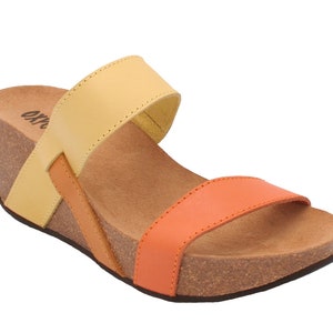 Oxygen Wedge Leather Footbed Sandal Leon Multi