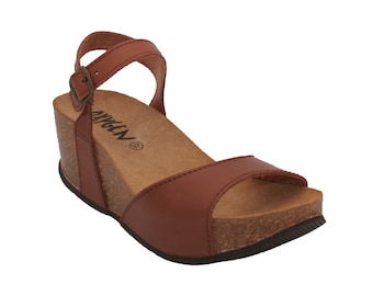 Oxygen Wedge Footbed Sandal Malaga Tan