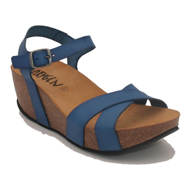 Oxygen Wedge Footbed Sandal Bilbao Blue