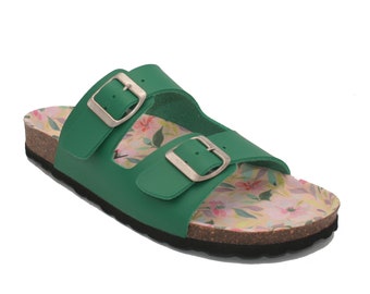 Oxygen Vegan Footbed Sandal Phoebe Green