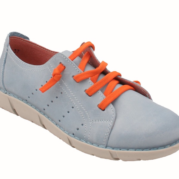 Oxygen Elasticated Lace Up Shoes Modena Blue