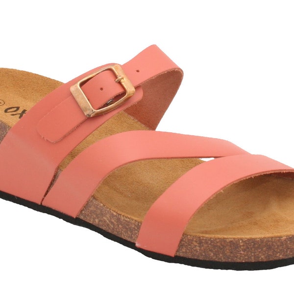 Oxygen Wedge Leather Footbed Sandal Alicante Terracotta