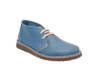 Oxygen's Classic Desert Boot Dresden Summer Leather Blue